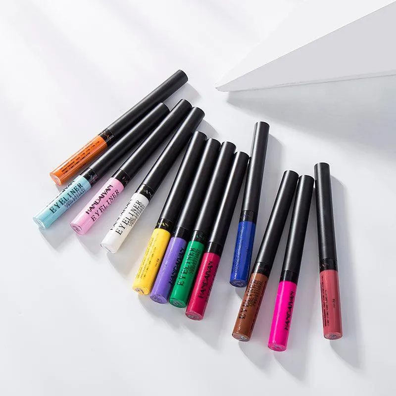Cosmetics Matte Quick-Drying Liquid Eyeliner with No Smudging Certified MSDS 12 Pieces