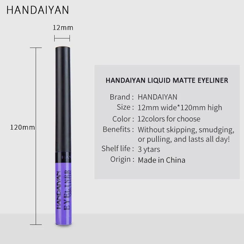 Cosmetics Matte Quick-Drying Liquid Eyeliner with No Smudging Certified MSDS 12 Pieces