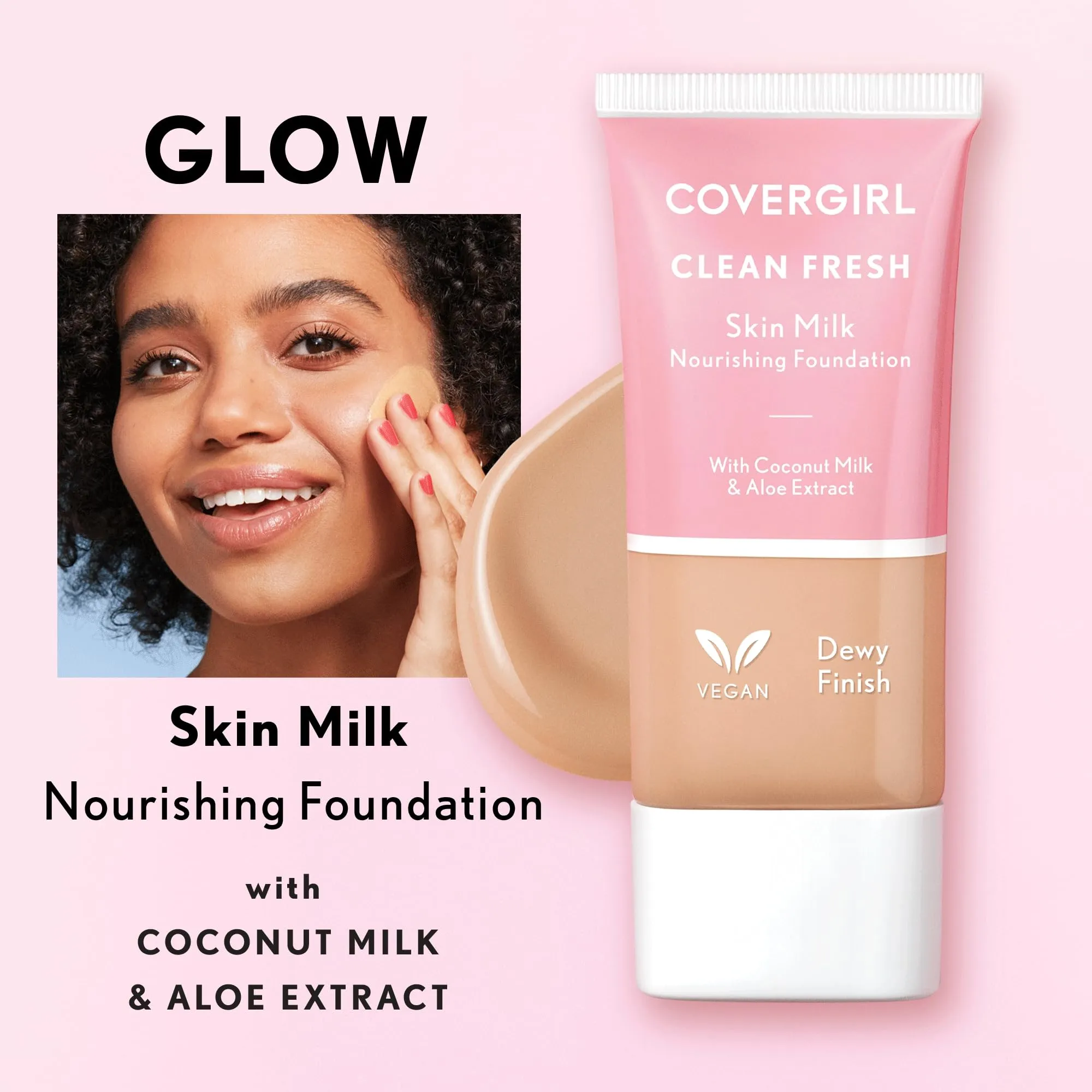 COVERGIRL Clean Fresh Skin Milk Foundation, Hydrating Foundation, Vegan, 1 Count, (packaging may vary)