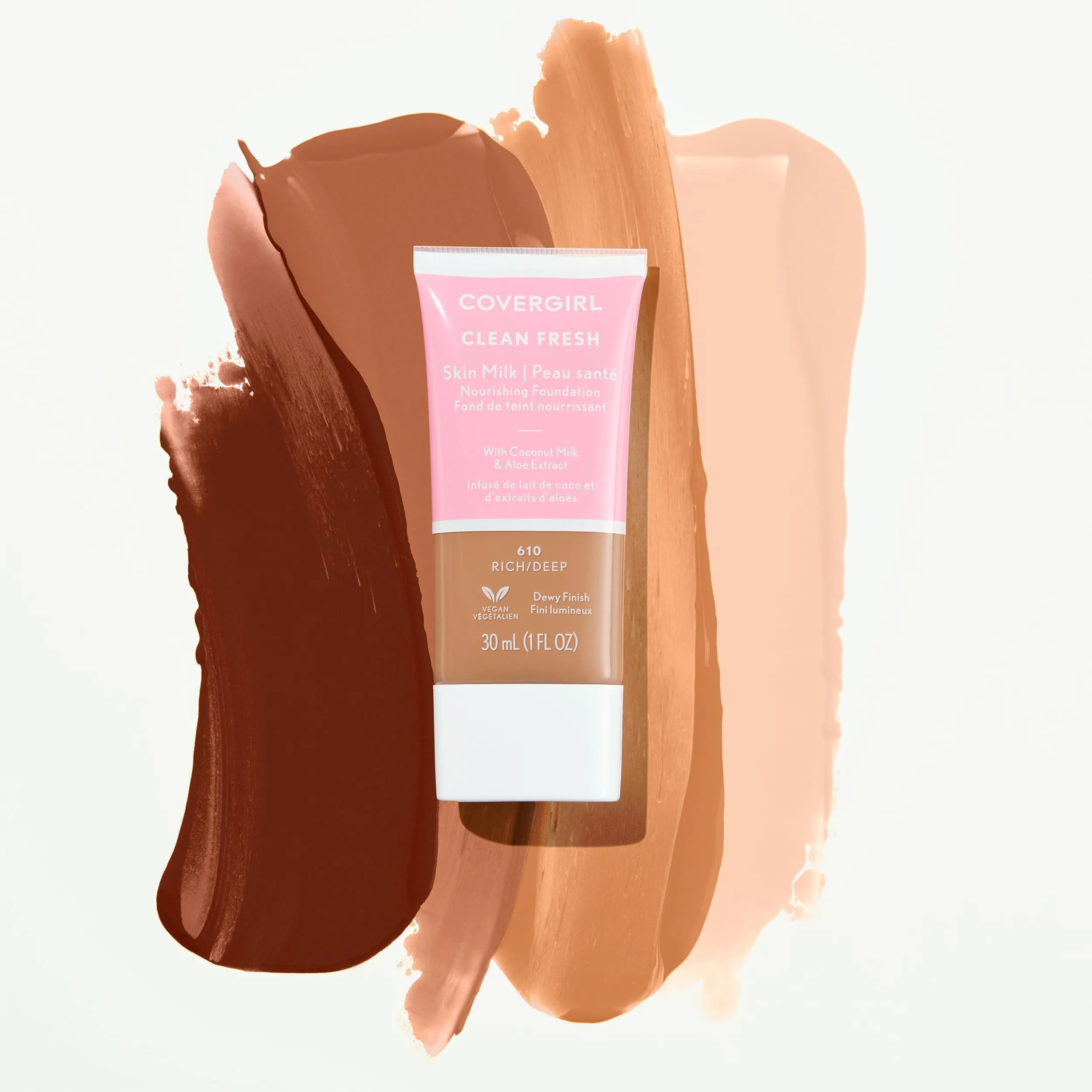 COVERGIRL Clean Fresh Skin Milk Foundation, Hydrating Foundation, Vegan, 1 Count, (packaging may vary)