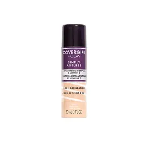COVERGIRL OLAY Simply Ageless 3-in-1 Liquid Foundation, Classic Ivory & & Olay Simply Ageless Instant Wrinkle-Defying Foundation, Natural Ivory