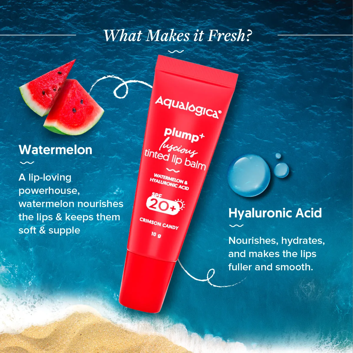 Crimson Candy Plump  Luscious Tinted Lip Balm - 10 g (Pack of 2)