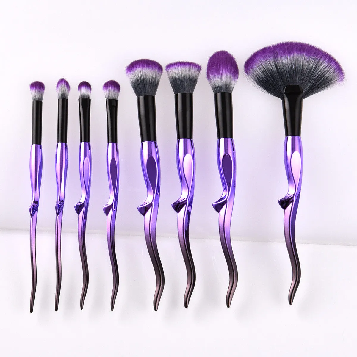 Curly Purple Brush Set