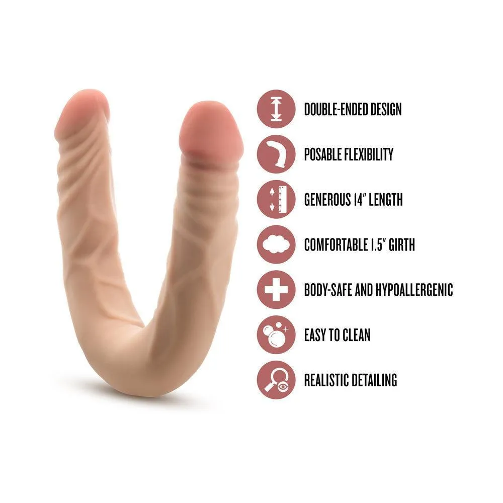 Dr. Skin Plus 14 Inch Posable Double Dildo - Vanilla
