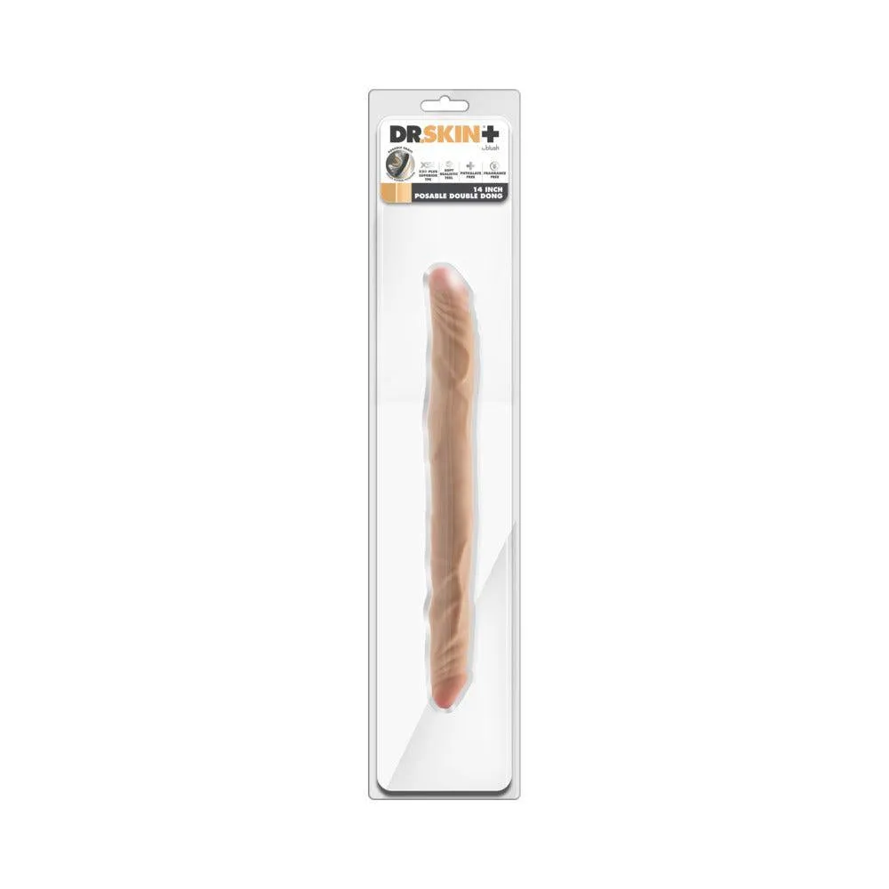 Dr. Skin Plus 14 Inch Posable Double Dildo - Vanilla
