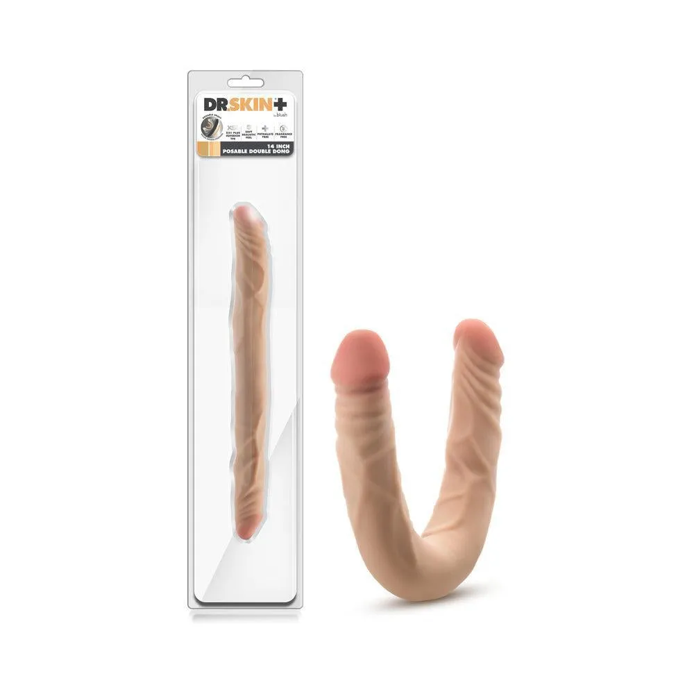 Dr. Skin Plus 14 Inch Posable Double Dildo - Vanilla
