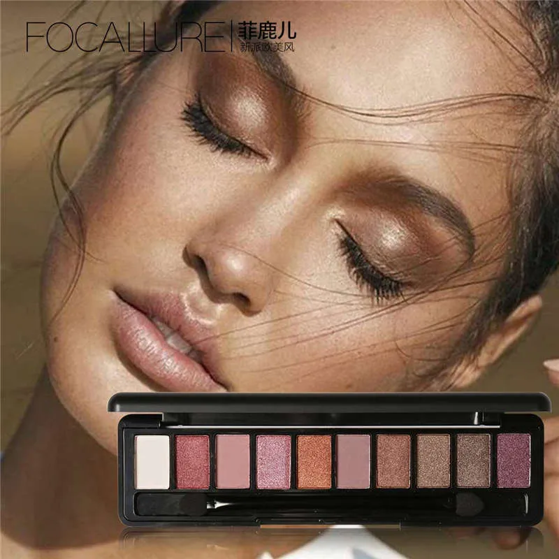 Earth color pearlescent matte waterproof 10 color eyeshadow