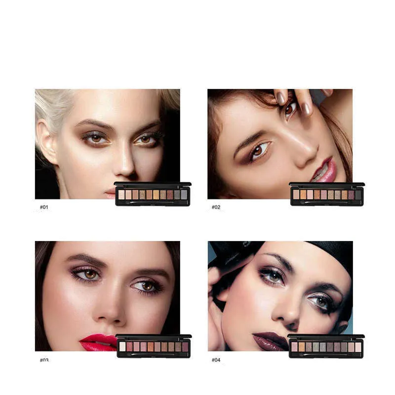Earth color pearlescent matte waterproof 10 color eyeshadow