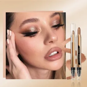 Ehinew Eyeshadow Stick - Neutral and Brown Metallic Eye Shadow Stick Makeup - Champagne Matte & Glitter Eyeshadow - Creamy & Waterproof Eyeshadow Brightener Pencil (7# Copper)