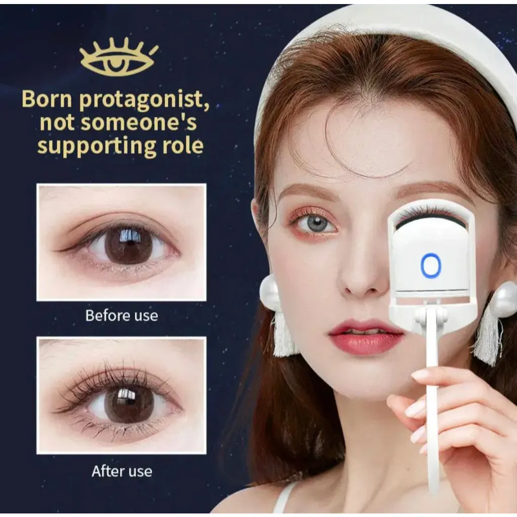 Electric Heated Eyelash Curler, USB Rechargeable Mini Portable Makeup Tool with 2 Temperature Modes for Fast Heating and | Shopee Singapore
