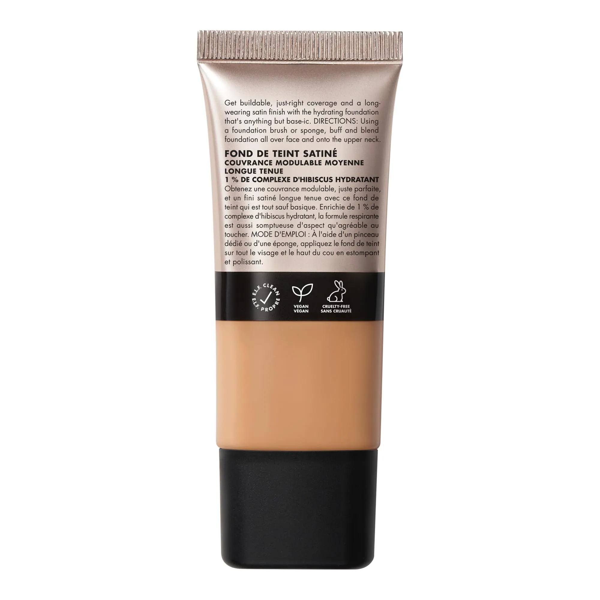 e.l.f. Soft Glam Foundation, Medium Coverage, Long-Lasting & Buildable Foundation For A Smooth, Satin Finish, Vegan & Cruelty-Free, 33 Medium Warm