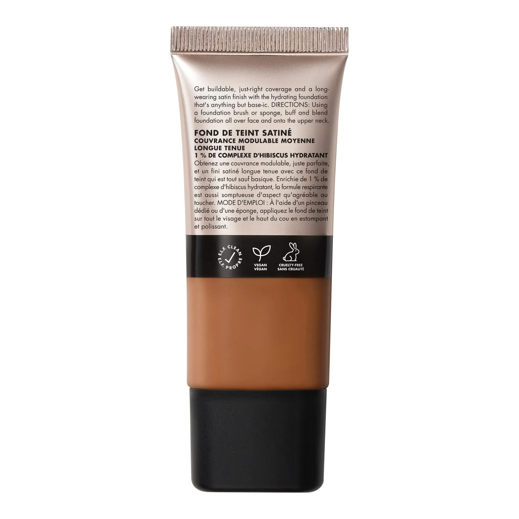 e.l.f. Soft Glam Foundation, Medium Coverage, Long-Lasting & Buildable Foundation For A Smooth, Satin Finish, Vegan & Cruelty-Free, 50 Deep Warm