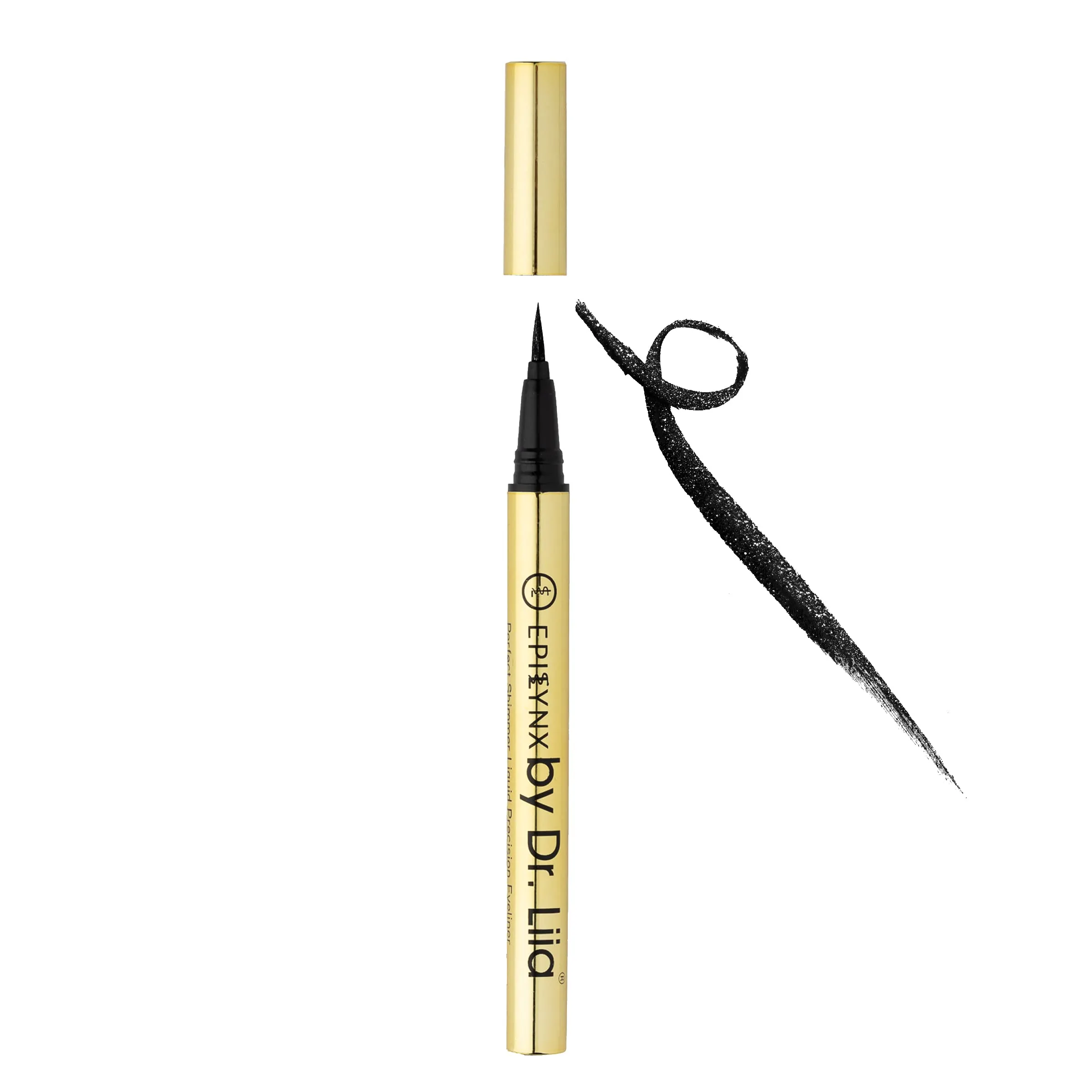 EPILYNX Long Lasting Waterproof Liquid Eyeliner with Precision Tip | Gluten and Allergen Free, Vegan Eyeliner Pencil |2mL| Shimmer Black by Dr. Liia