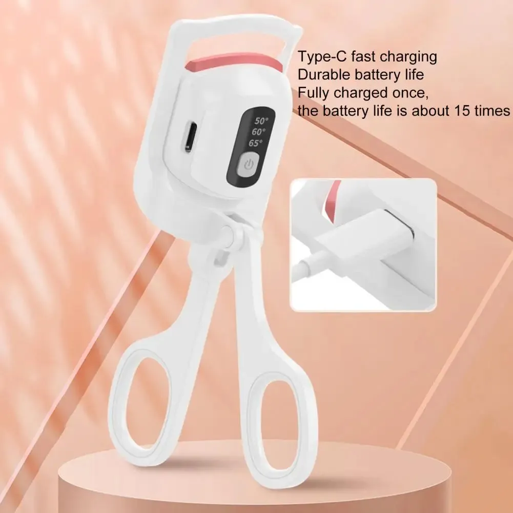 Eyelash Curler Display Temperature Curl Temperature-control Rechargeable Heated Electric Eyelash Lifter Makeup Tool