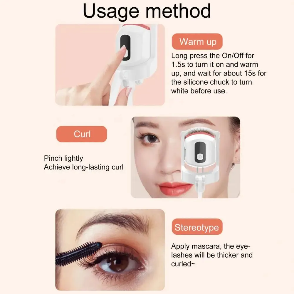 Eyelash Curler Display Temperature Curl Temperature-control Rechargeable Heated Electric Eyelash Lifter Makeup Tool