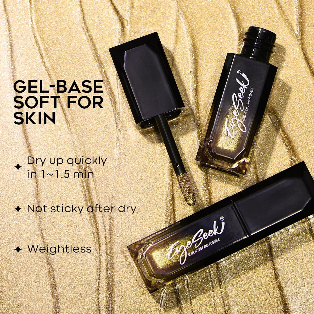 Eyeseek Liquid Glitter Eyeshadow-Sparkle Gold