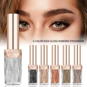 Eyeshadow Liquid Monochromatic Pearlescent Glitter Waterproof Long-lasting Eye Makeup Quick Drying Makeup Flash Eye Shadow Pack of 6 (1 pc each color)
