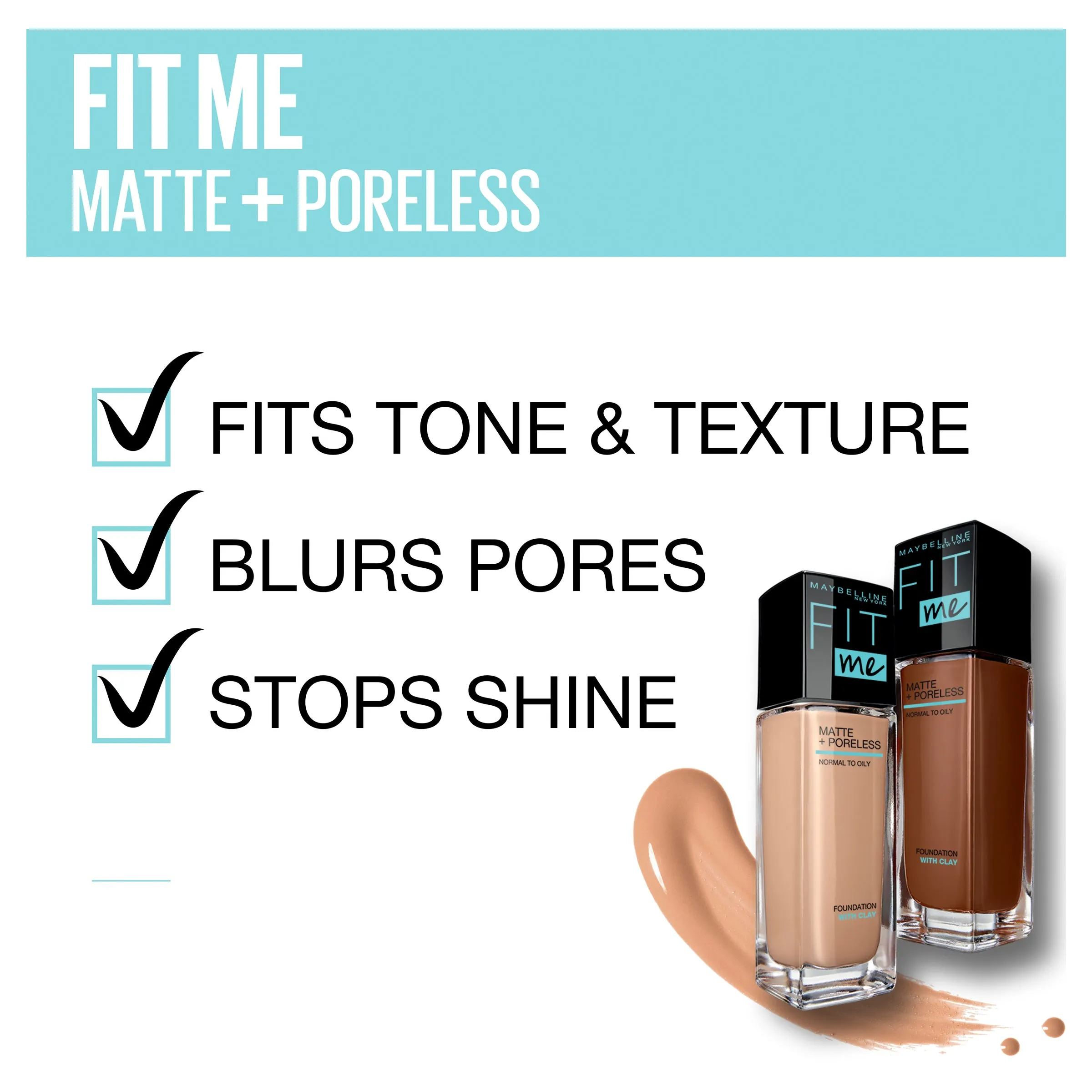 FIT ME MATTE & PORELESS MATTIFYING LIQUID FOUNDATION 358 LATTE 30ML