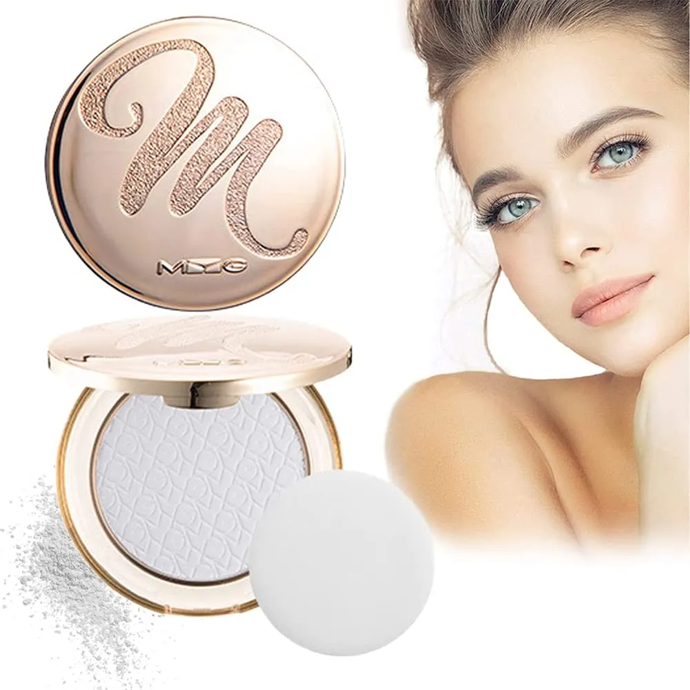 Golden Diamond Face Powder, Golden Face Powder, Diamond Face Powder, Oil Control Face Pressed Powder, Long Lasting Waterproof Oil Control Face Powder Setting Powder (#1 Matte White)
