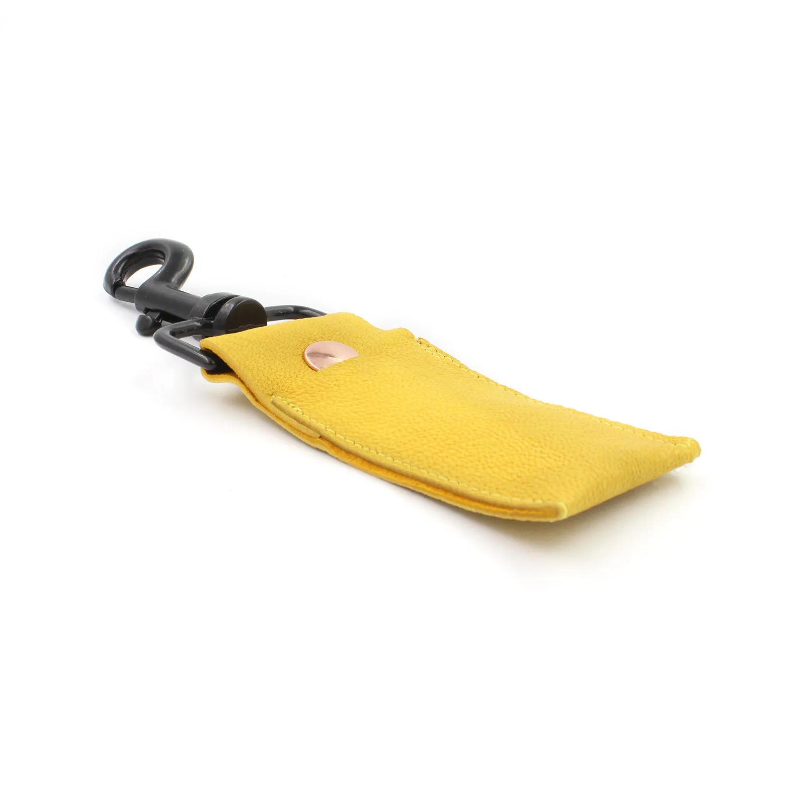 Handmade Yellow Genuine Leather Lip Balm Holder