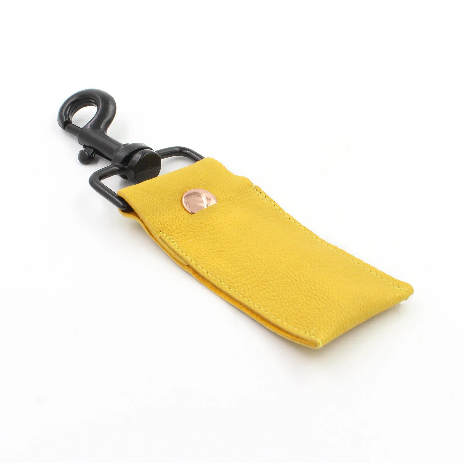 Handmade Yellow Genuine Leather Lip Balm Holder