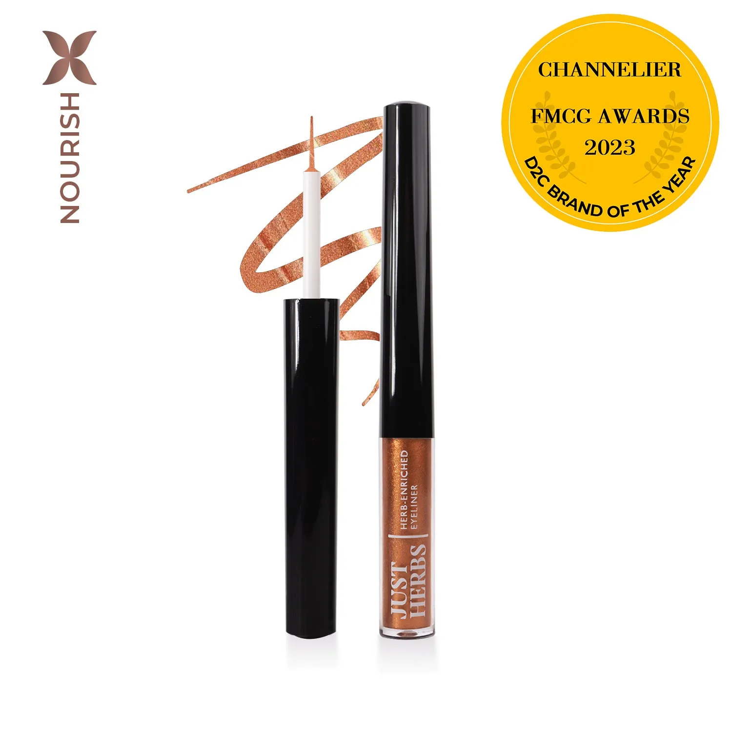 Herb-Enriched Waterproof Eyeliner Organic - Jojoba Oil & Vitamin E