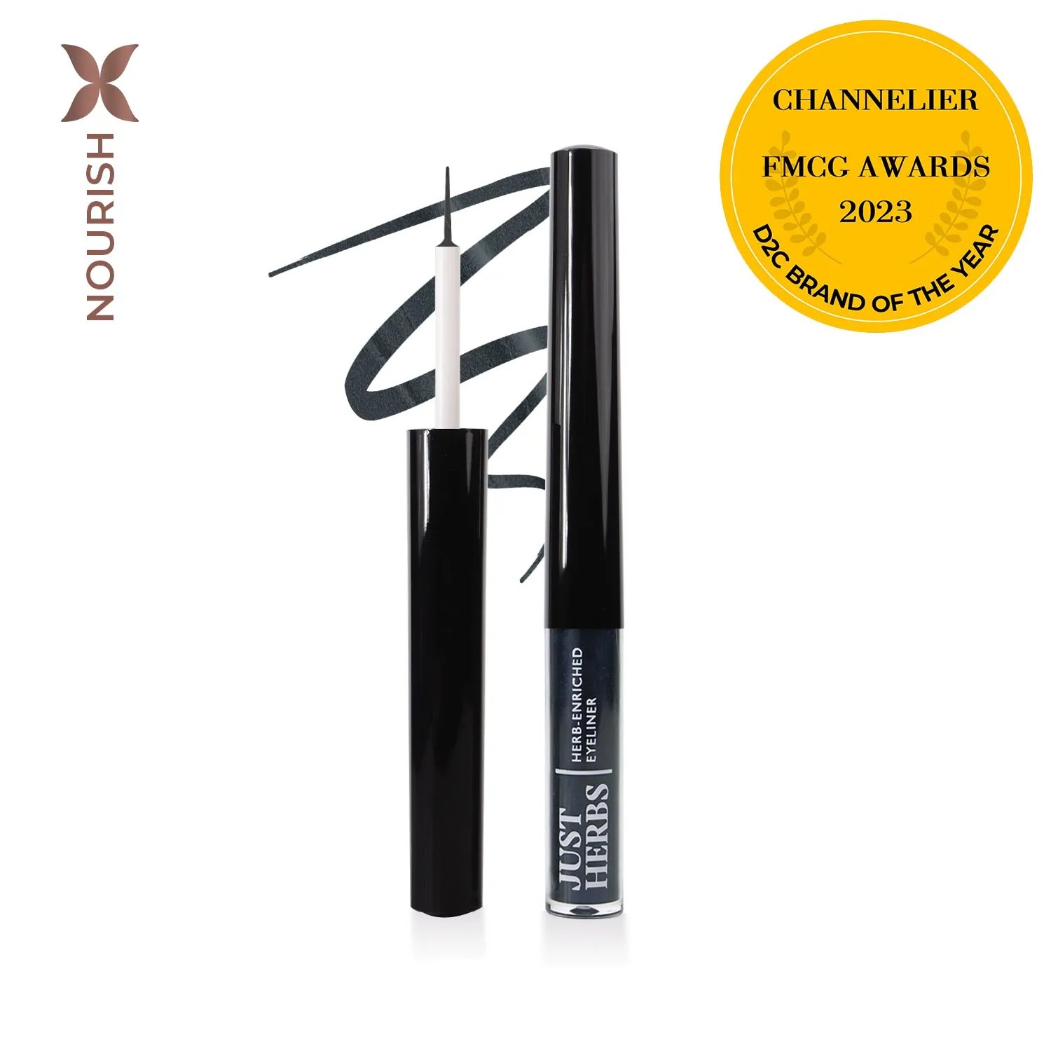 Herb-Enriched Waterproof Eyeliner Organic - Jojoba Oil & Vitamin E