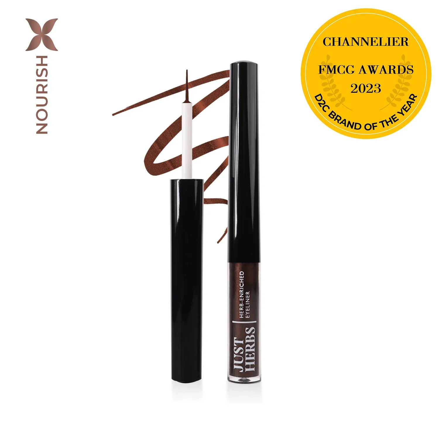 Herb-Enriched Waterproof Eyeliner Organic - Jojoba Oil & Vitamin E