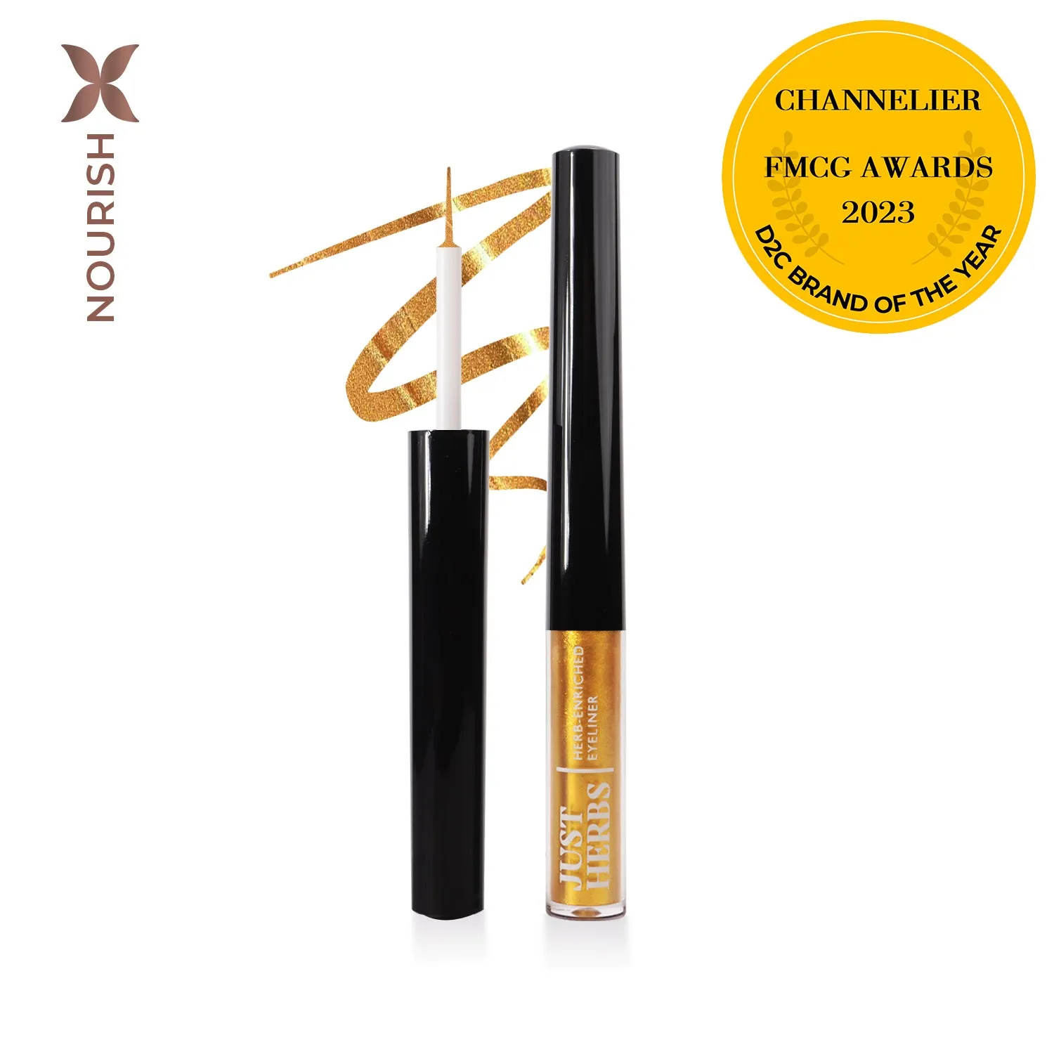 Herb-Enriched Waterproof Eyeliner Organic - Jojoba Oil & Vitamin E