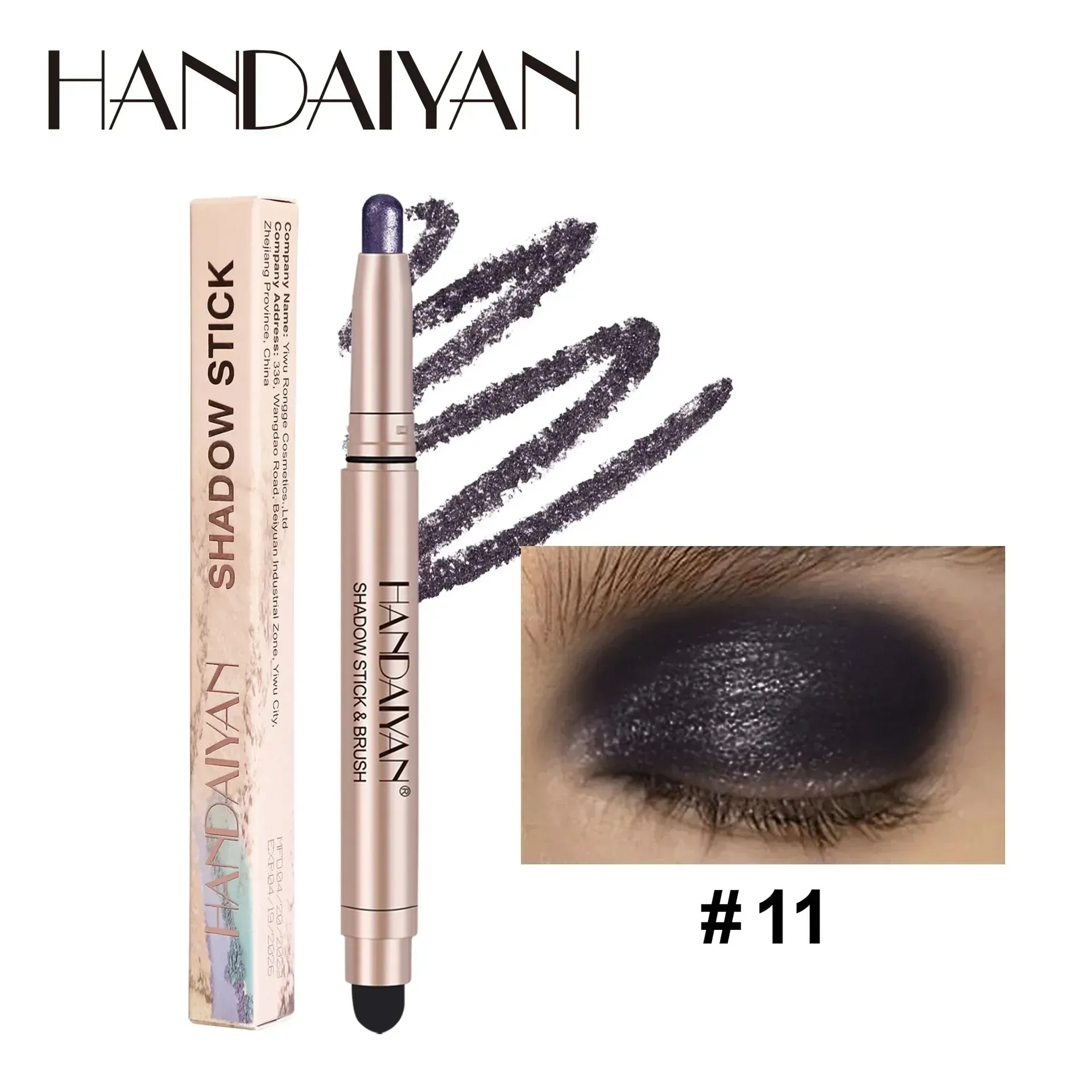 High-Gloss Pearlescent Eyeshadow Sticks: Waterproof Color Collection