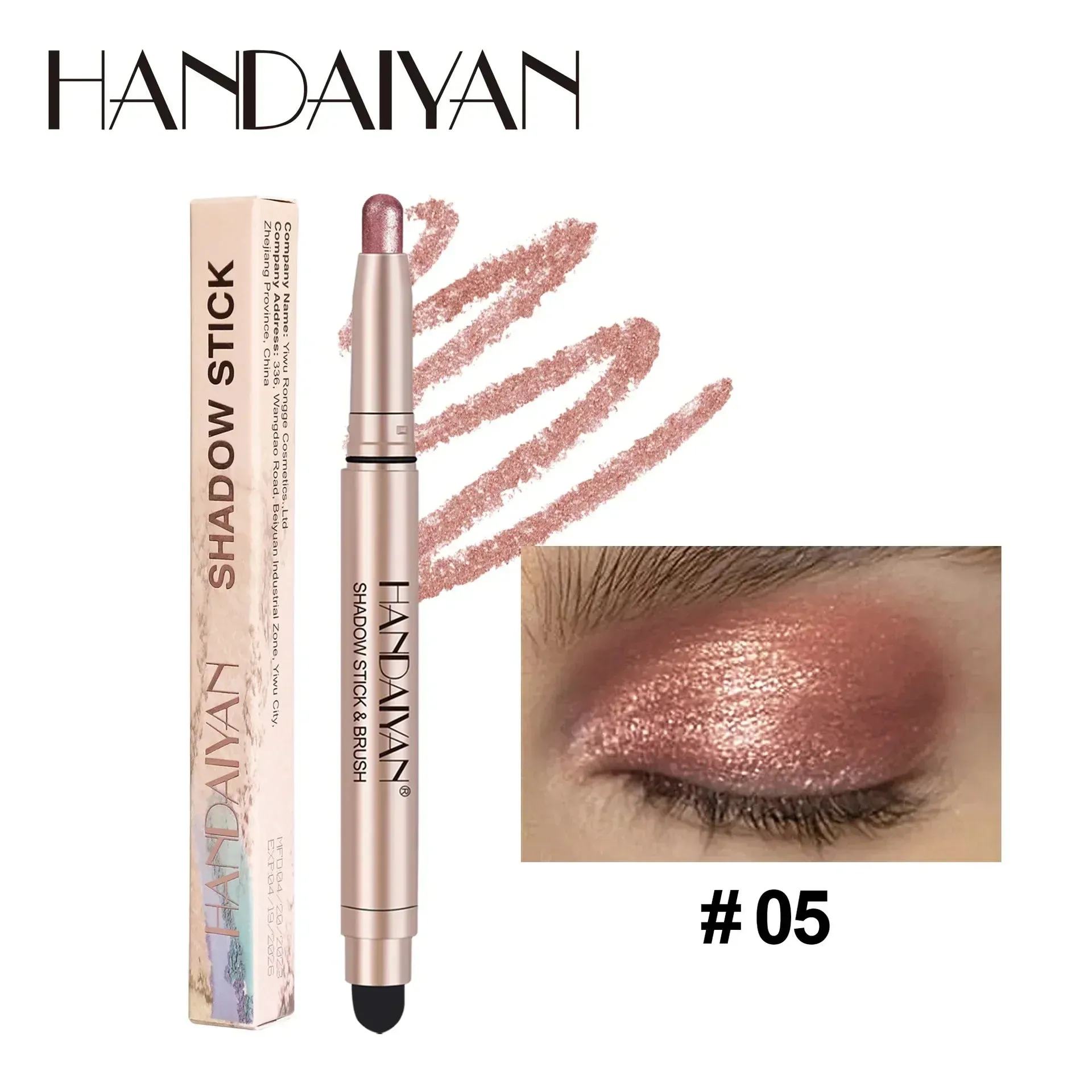 High-Gloss Pearlescent Eyeshadow Sticks: Waterproof Color Collection
