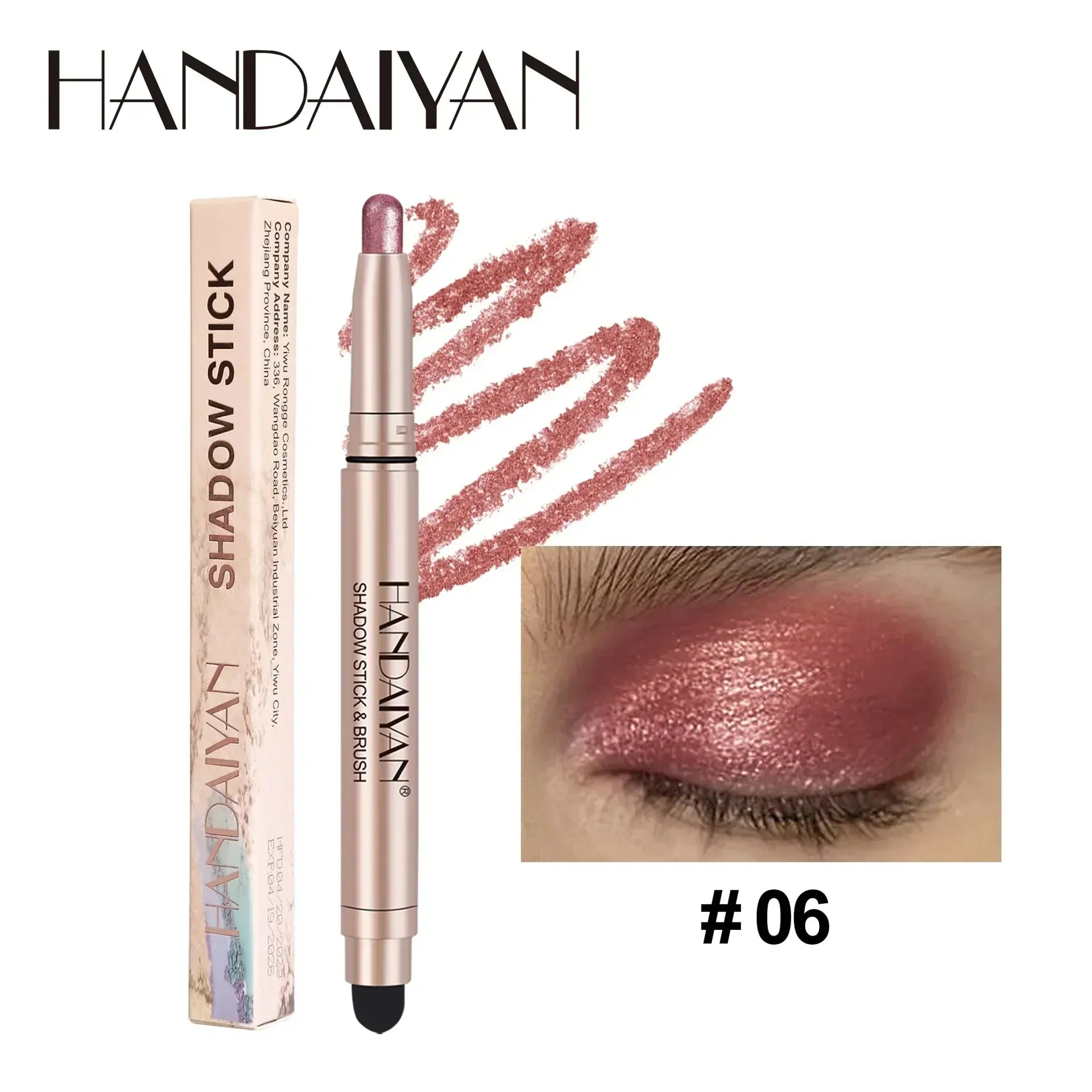 High-Gloss Pearlescent Eyeshadow Sticks: Waterproof Color Collection