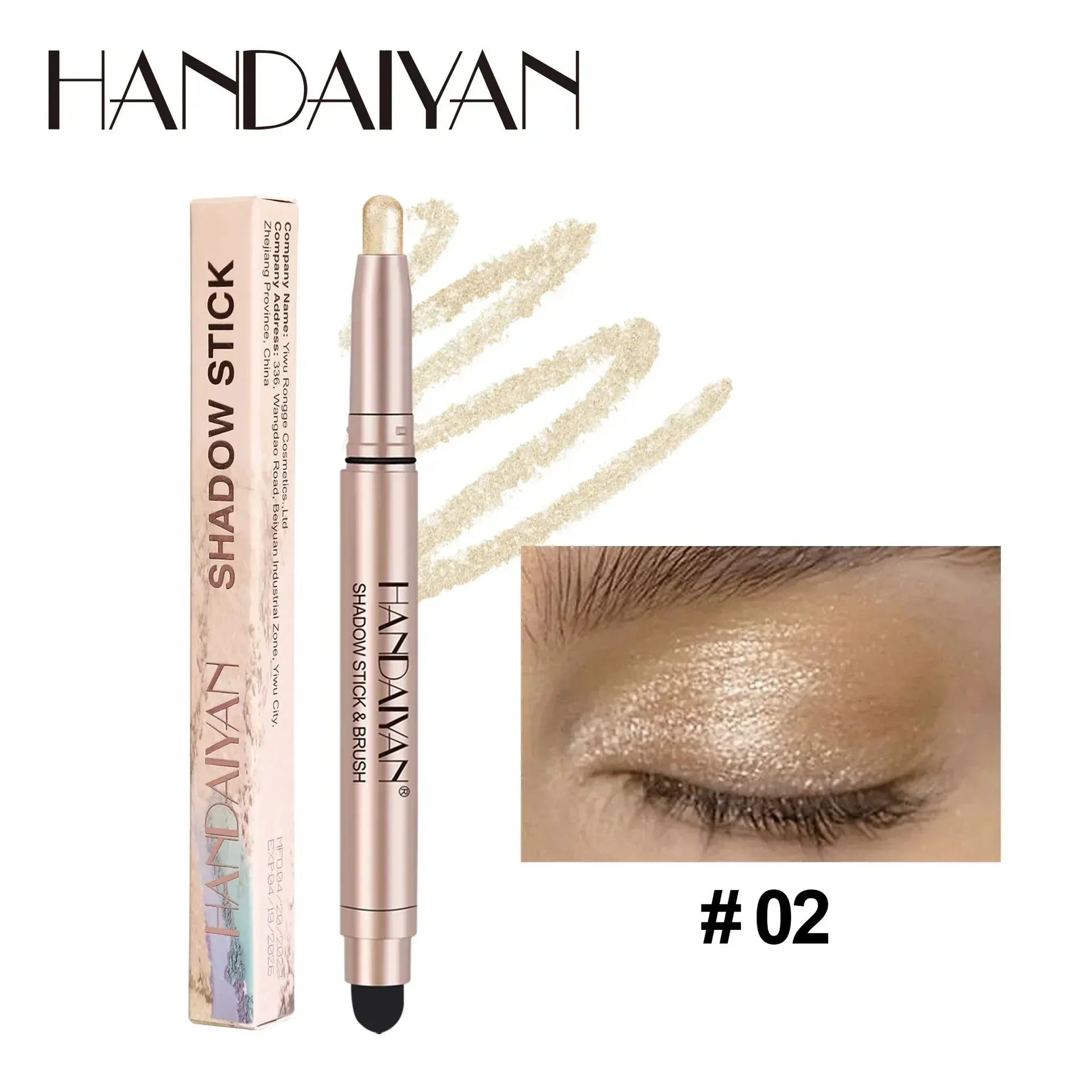 High-Gloss Pearlescent Eyeshadow Sticks: Waterproof Color Collection