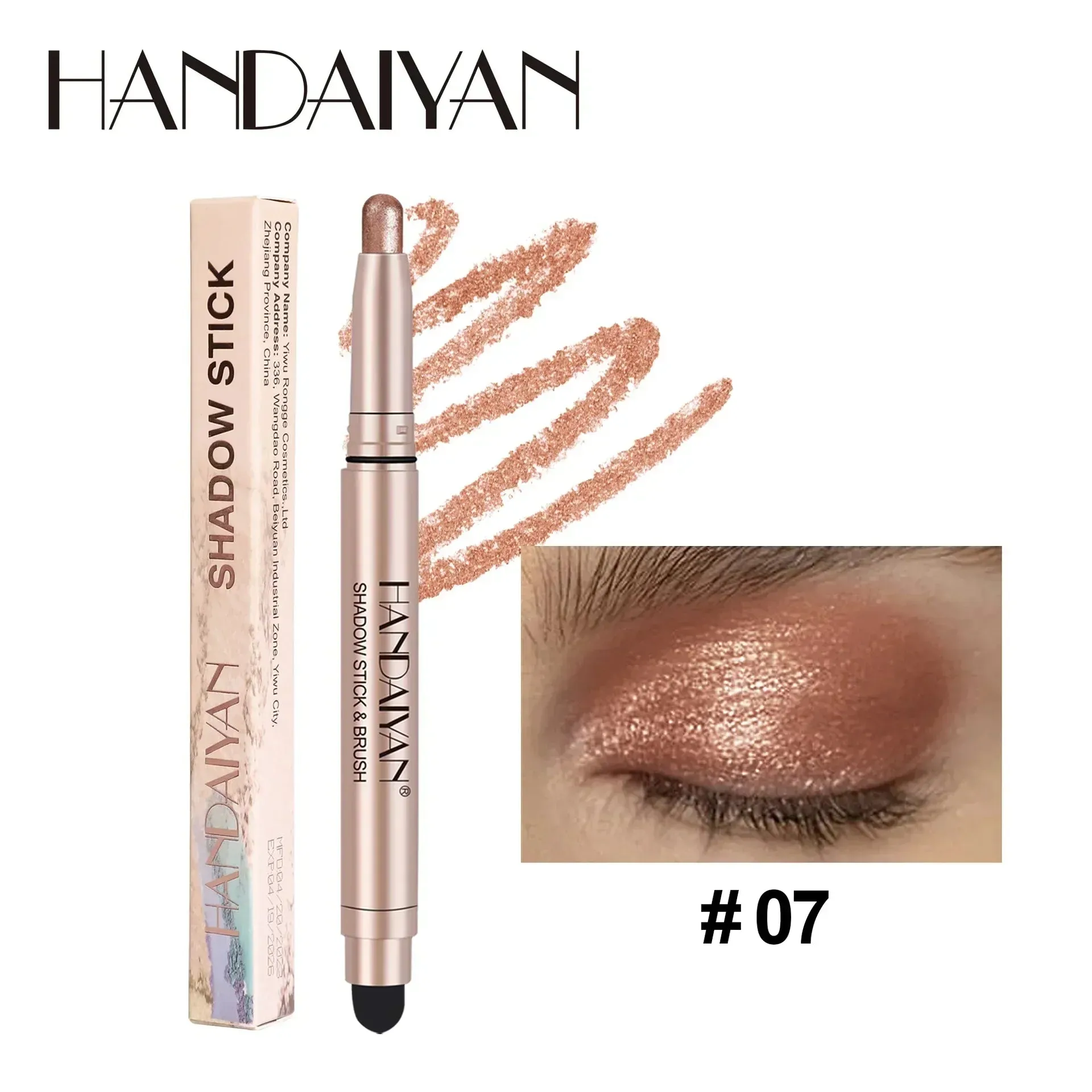 High-Gloss Pearlescent Eyeshadow Sticks: Waterproof Color Collection