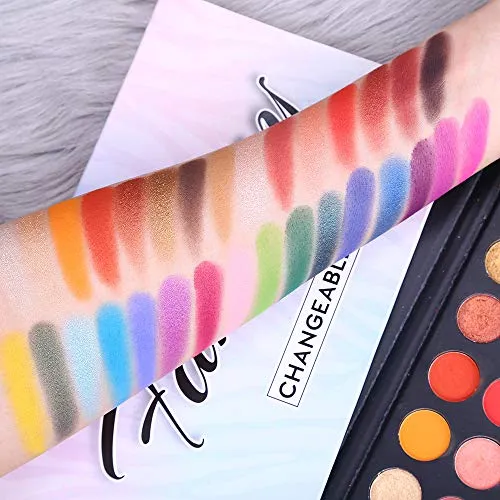 Highly Pigmented Eye Makeup Palette , Matte Shimmer Metallic Eyeshadow Pallet Long Lasting Blendable Natural Colors Make Up Eye Shadows Cosmetics Gift Kit