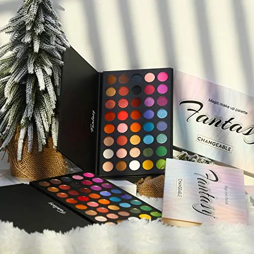 Highly Pigmented Eye Makeup Palette , Matte Shimmer Metallic Eyeshadow Pallet Long Lasting Blendable Natural Colors Make Up Eye Shadows Cosmetics Gift Kit
