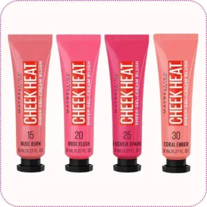 Hot Deal - Maybelline - Cheek Heat Sheer Gel-Cream Blush - Nude Burn   Rose Flush   Fuchsia Spark   Coral Ember