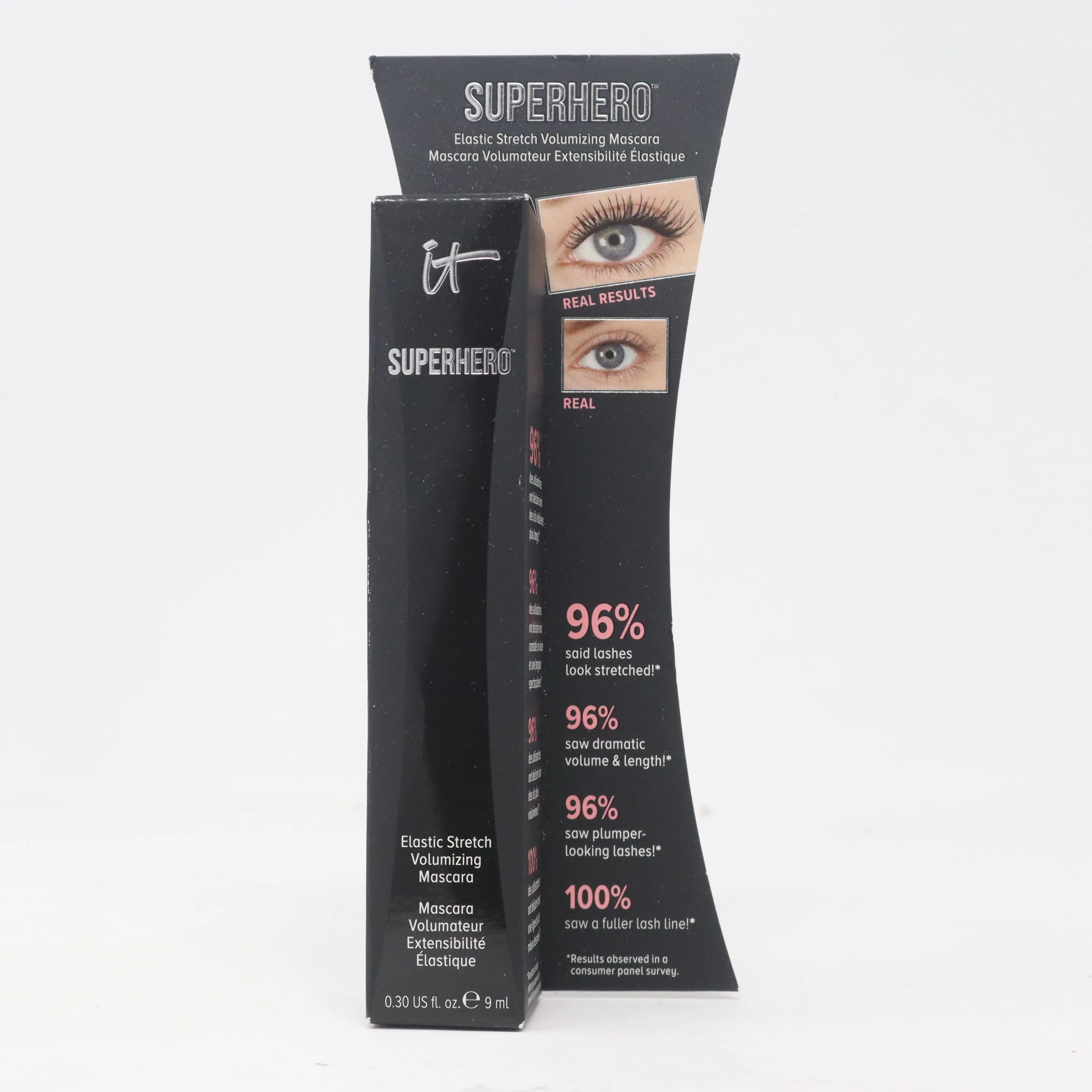 It Cosmetics Superhero Elastic Stretch Volumizing Mascara 0.30oz Super Black New
