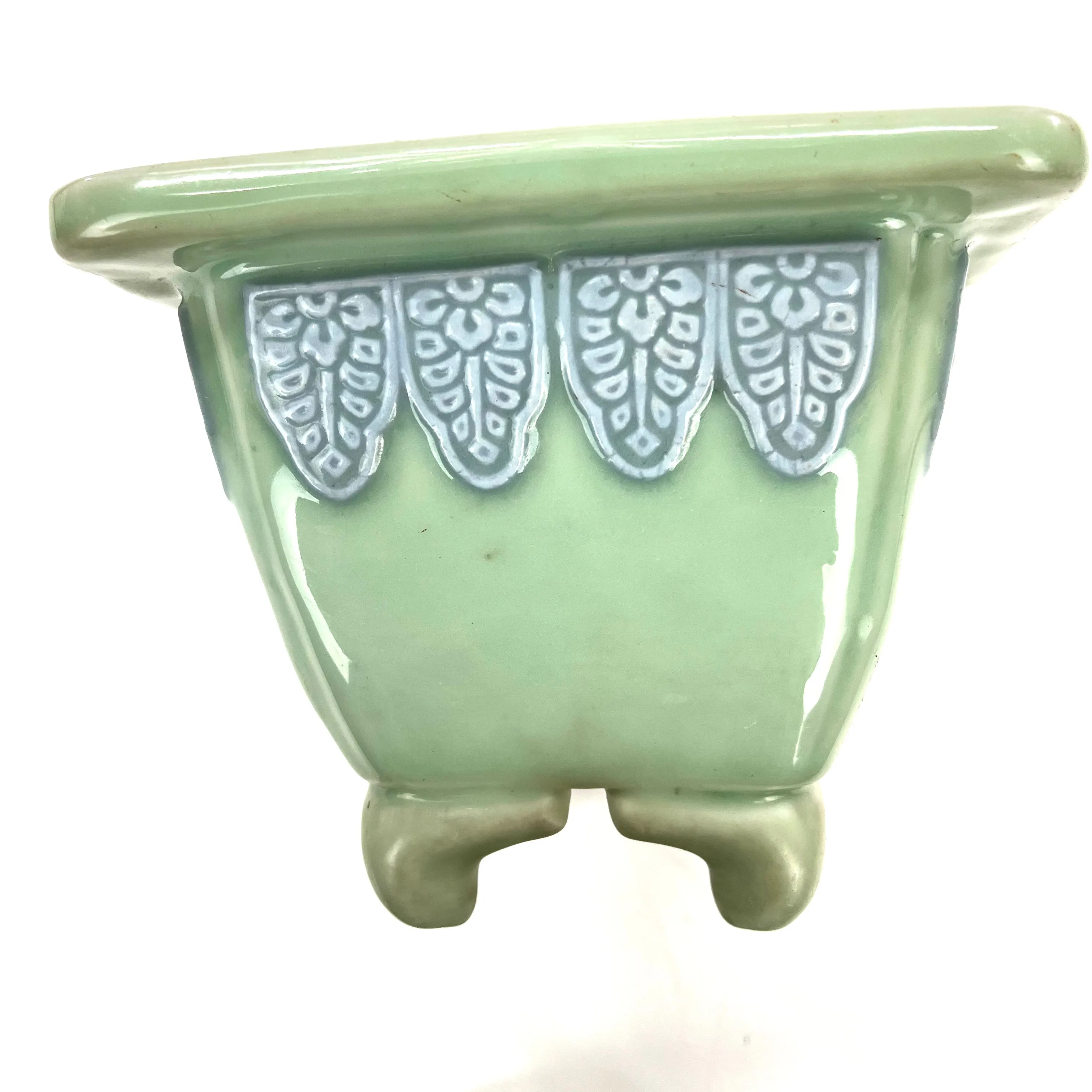 Japanese Bonsai Earthen Wear Celadon Green Bonsai Pot Medium Sized Trees 12.5"