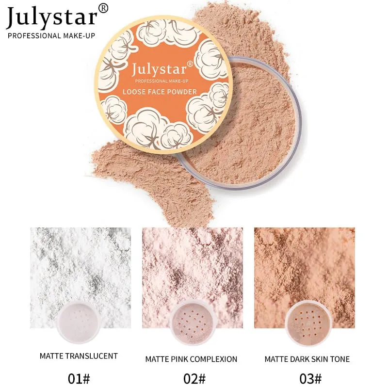 Julystar3 Color Concealer Powder Mattifying Loose Powder, Waterproof Long Lasting, Sweat Resistant, Oil Control, Set Makeup, for Face and Eyes (PINK COMPLDXION 02)