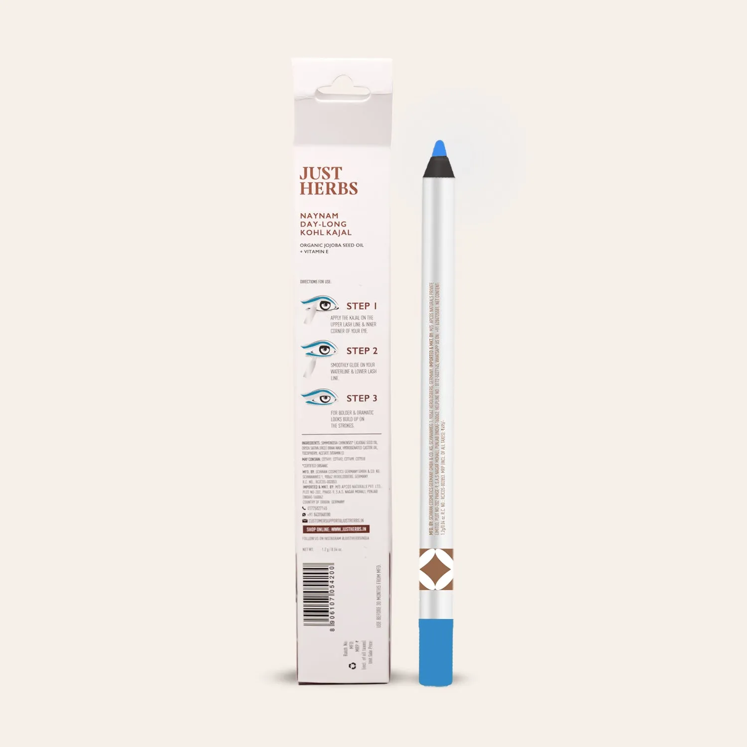 Just Herbs Eclectic Blue Naynam Day Long Sharpenable Kajal