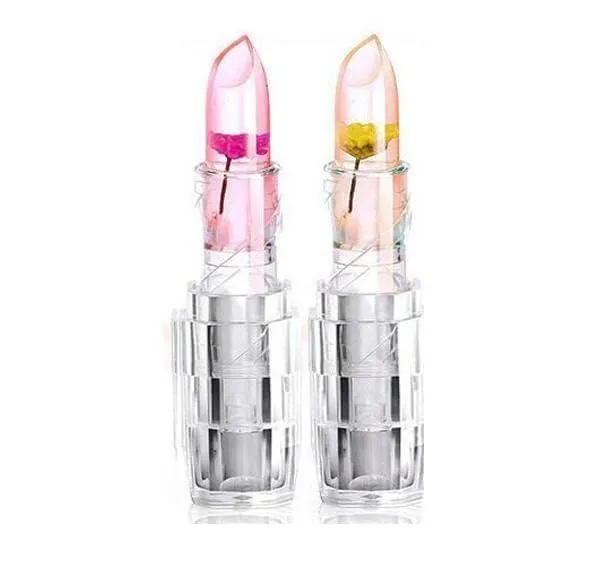 K Kudos Enterprise Themodernkart Waterproof Flower Lipstick Jelly Flower Transparent Color Changing Lipstick Flower Jelly High-Glossy Lipstick (Pack Of 2)