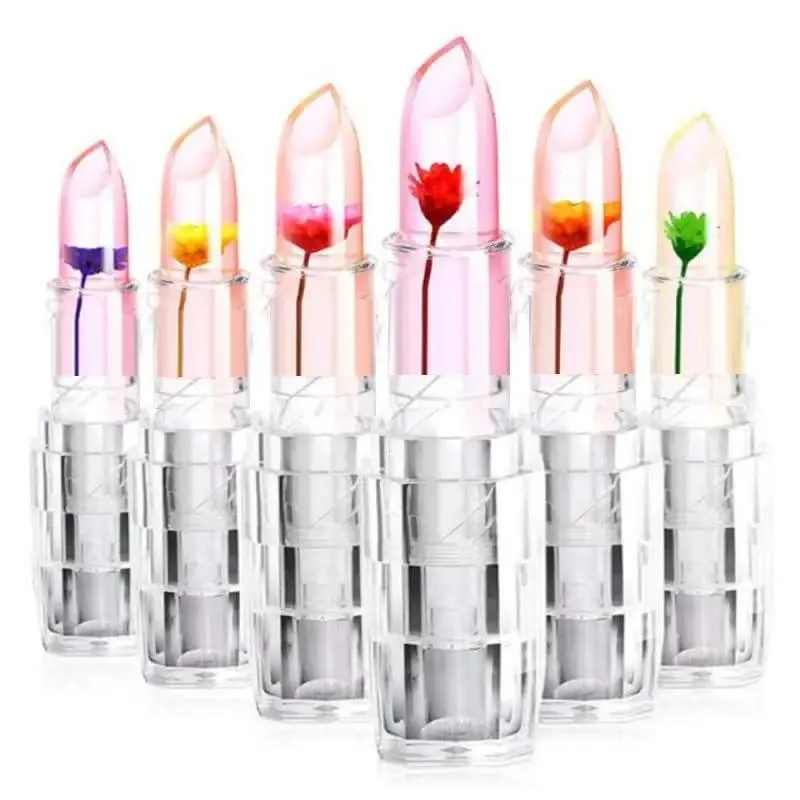 K Kudos Enterprise Themodernkart Waterproof Flower Lipstick Jelly Flower Transparent Color Changing Lipstick Flower Jelly High-Glossy Lipstick (Pack Of 2)