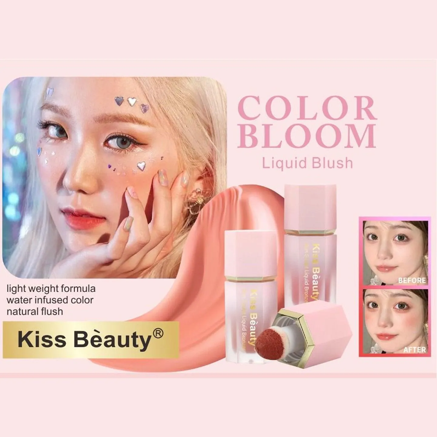 Kiss Beauty Color Bloom Liquid Blush