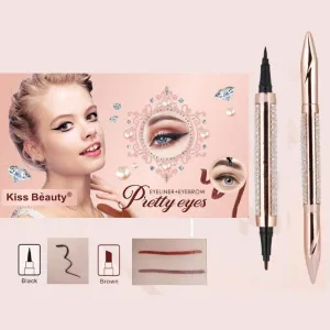 Kiss Beauty Pretty Eyes Eyeliner   Eyebrow Pencil - 0.5ml 0.5ml