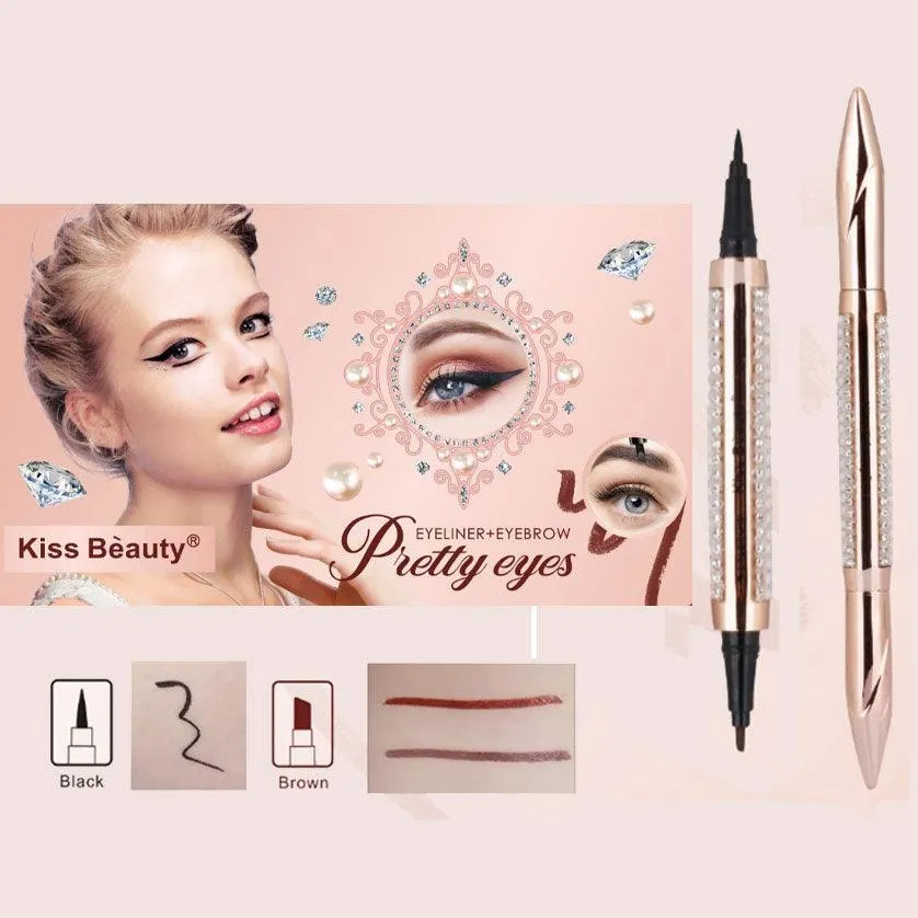 Kiss Beauty Pretty Eyes Eyeliner   Eyebrow Pencil - 0.5ml 0.5ml