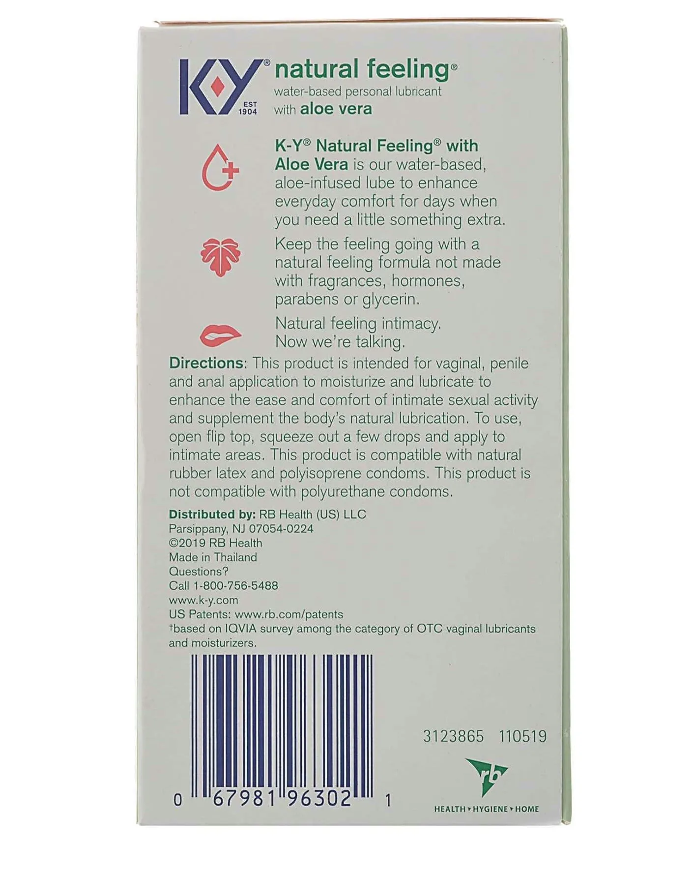 KY Natural Feeling Lubricant with Aloe Vera
