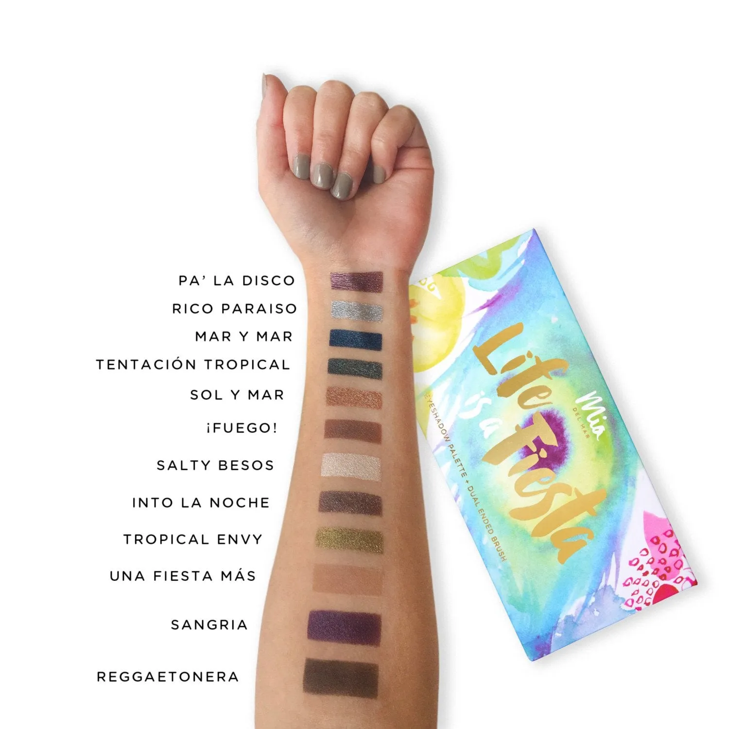Life is a Fiesta Eyeshadow Palette   Dual Ended Brush