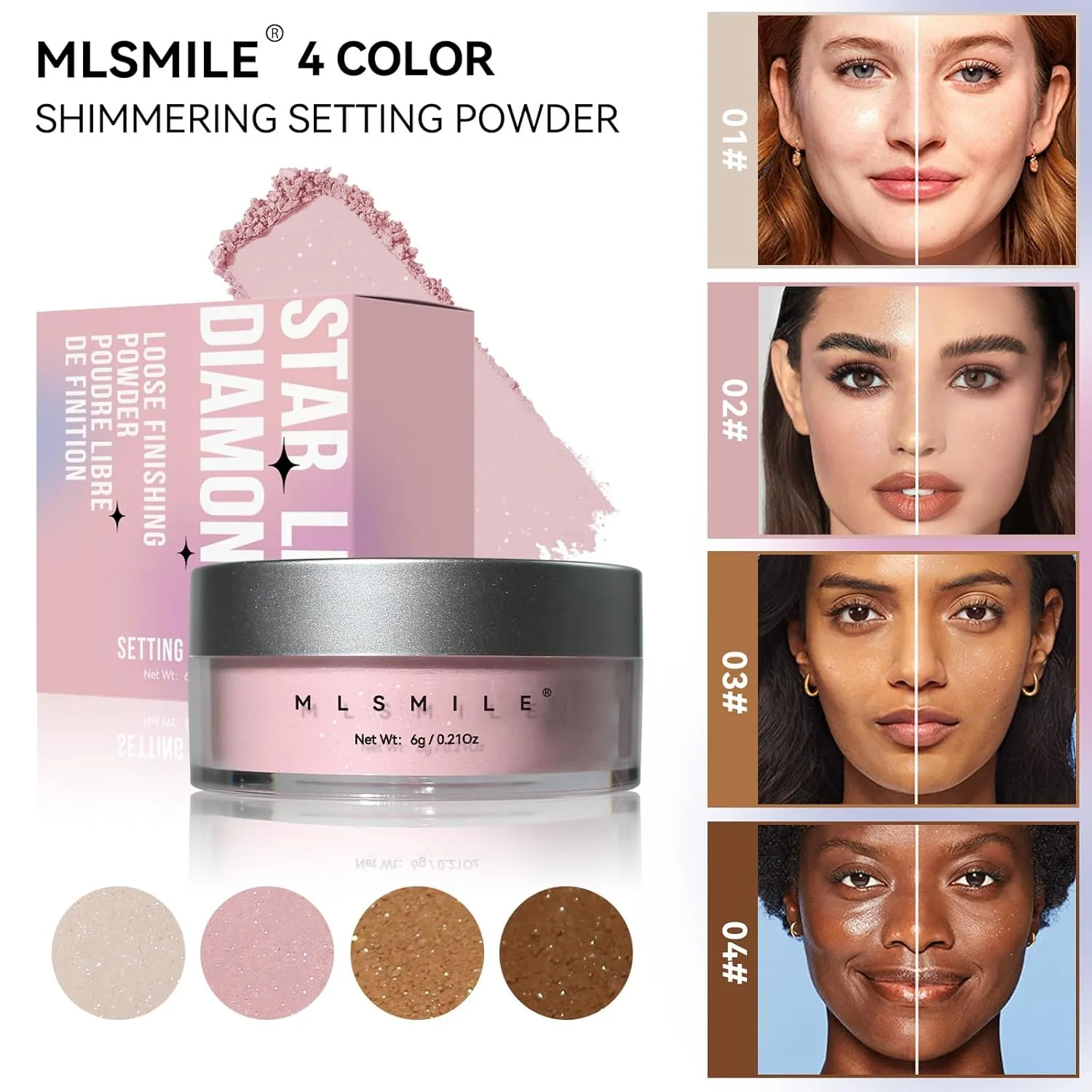 Light Naked Honey Powder Foundation, Matte Finish, Oil Control, Sweatproof, Makeup Setting Powder (1)
