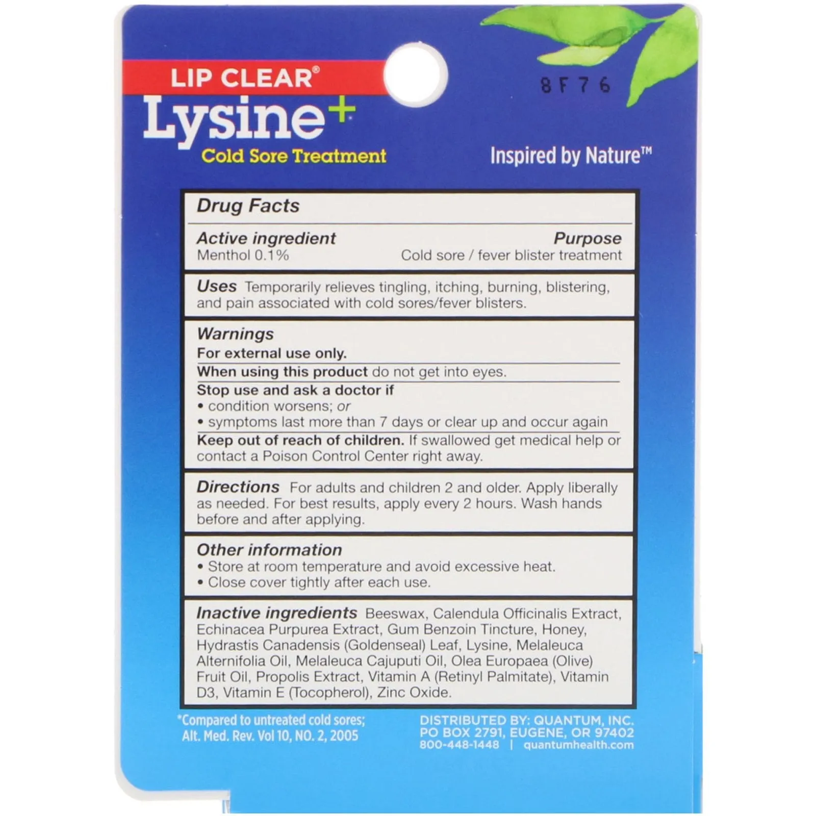 Lip Clear Lysine  Ointment